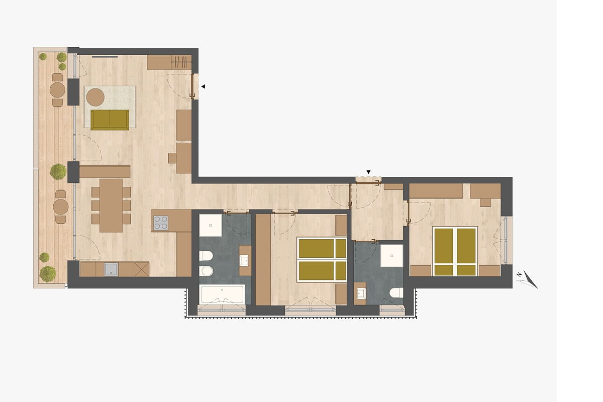 Kurblhof Natur Hotel Appartements | Wohnungsskizzen | Appartement Katzenloch