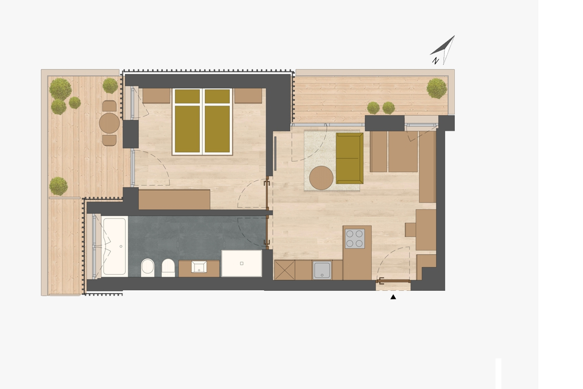 Kurblhof Natur Hotel Appartements | Wohnungsskizzen | Appartement Bergleintal